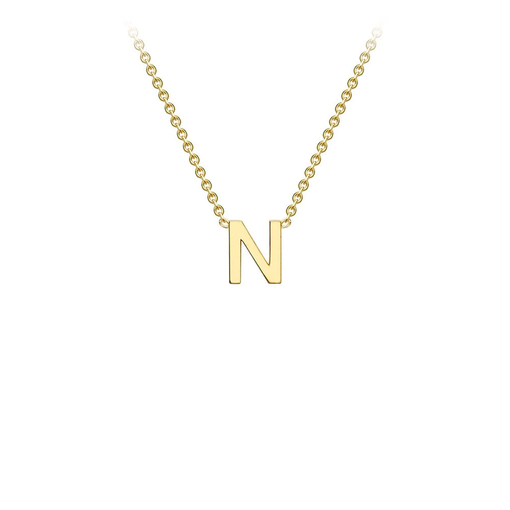 9K Yellow Gold 'N' Initial Adjustable Necklace 38cm-43cm