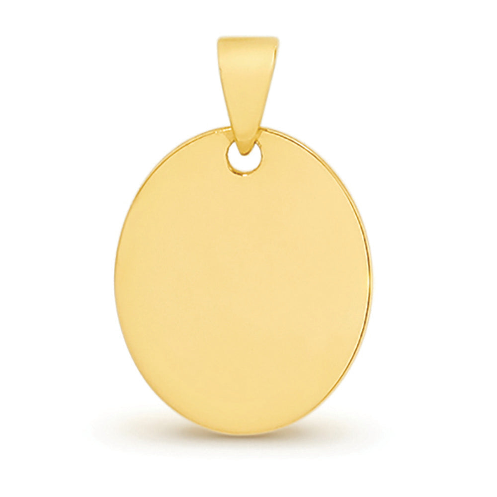 9k Yellow Gold Oval Disc Pendant