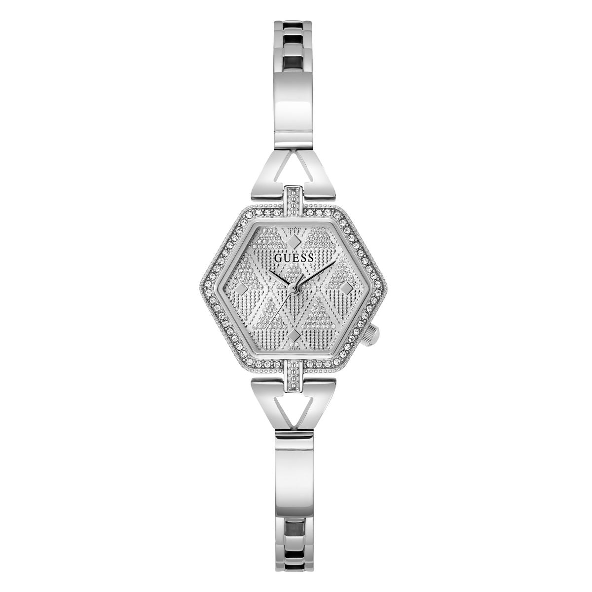 Silver Audrey Glitz Hexagonal Link Watch