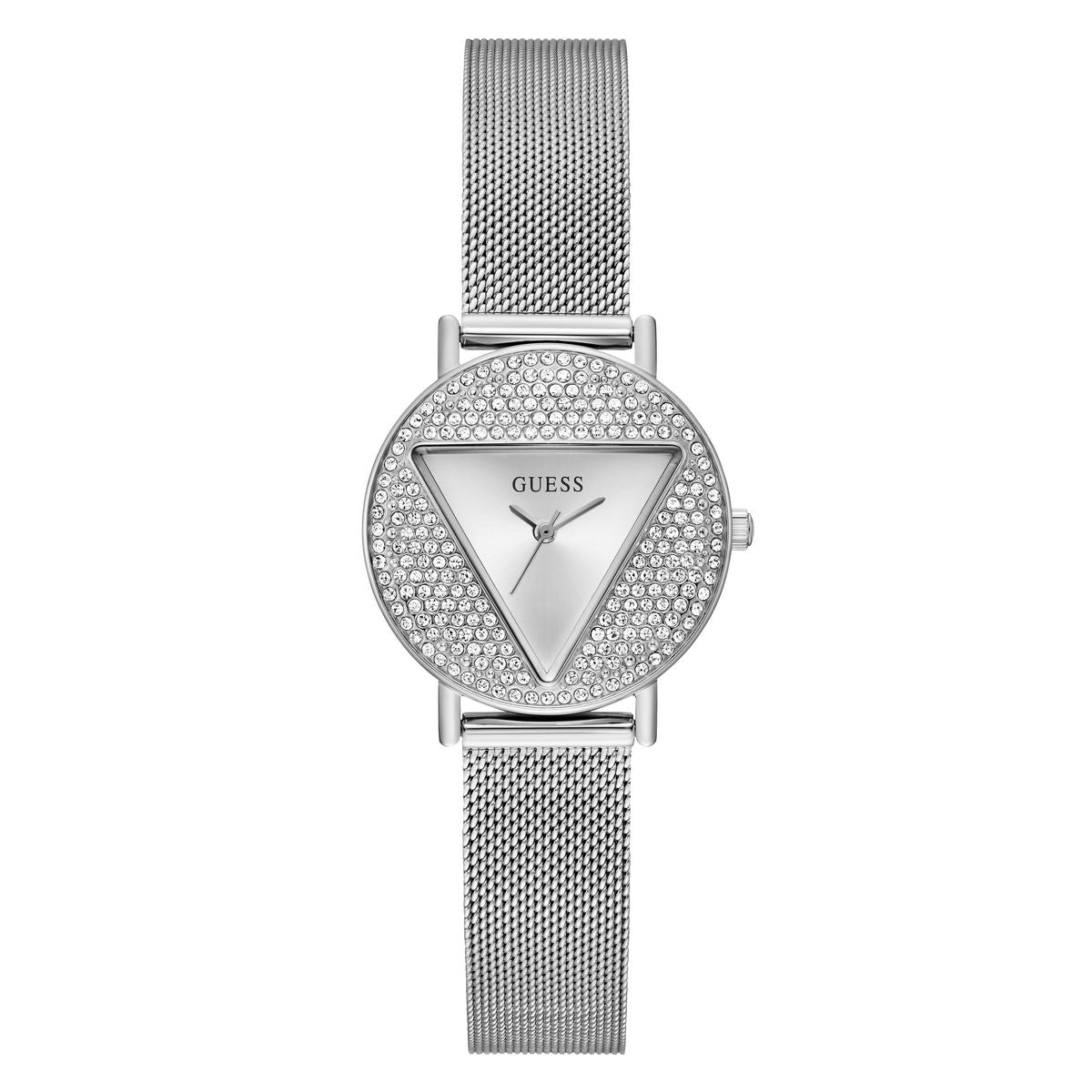 Silver Mini Iconic Glitz Mesh Watch