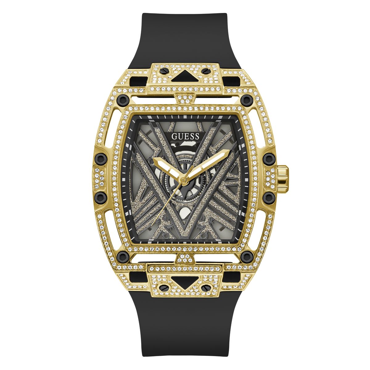 Black Gold Legend Silicone Glitz Watch