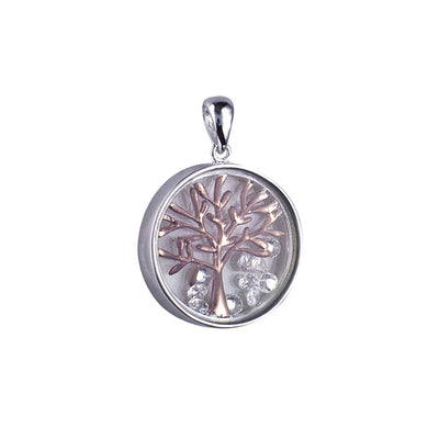 Sterling Silver Pink Gold Plate 'Tree of Life'