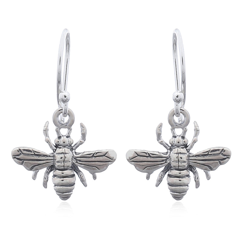 Sterling Silver Honey Bee Drop Earring