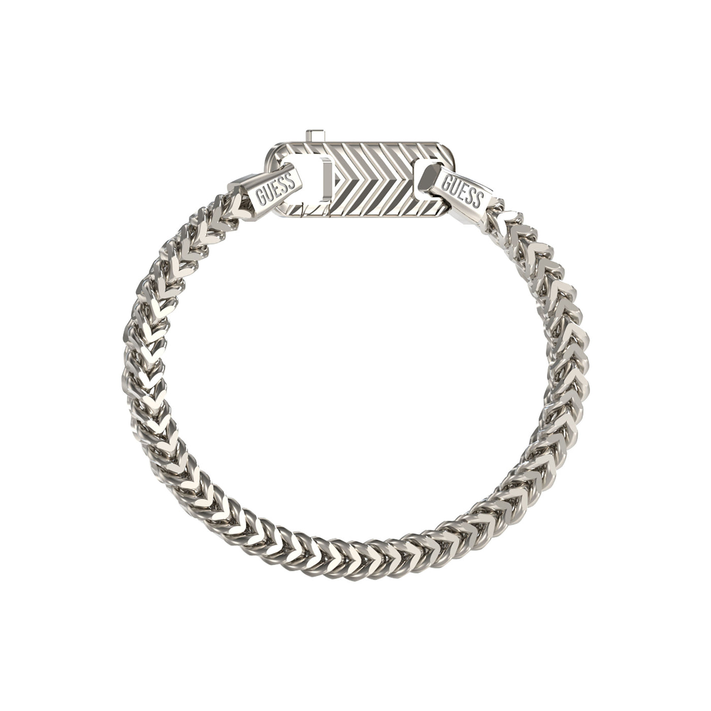 Silver-Tone Textured Hook Bracelet