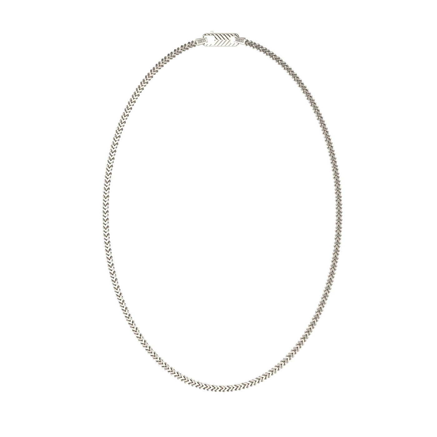 Silver-Tone Textured Hook Necklace