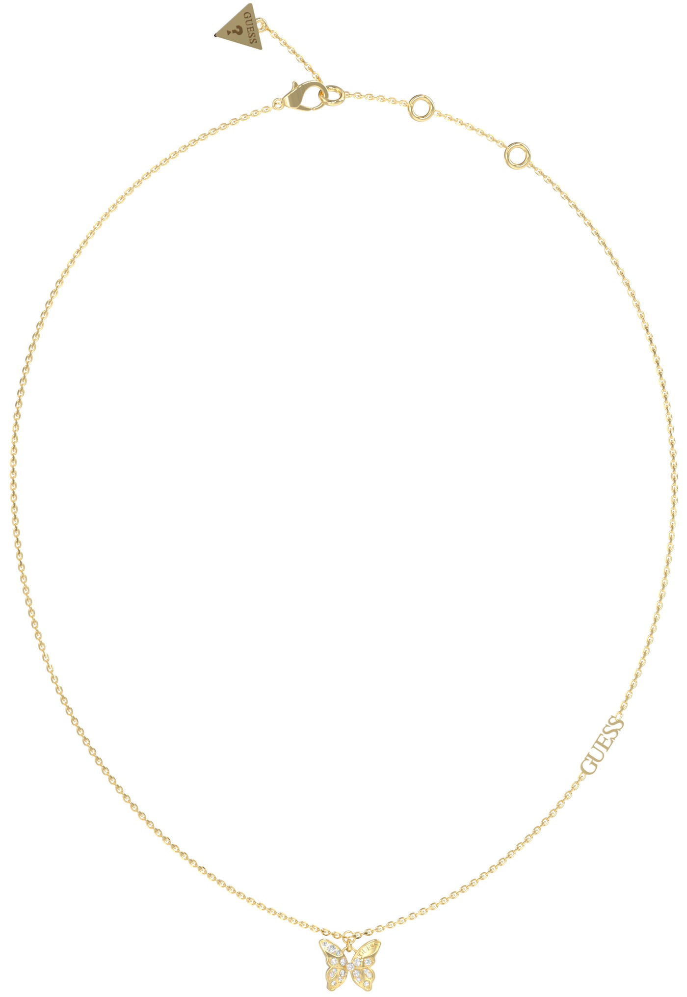 Guess Ladies 40cm to 45cm Pave Butterfly Necklace